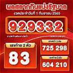 ผลรางวัลสลากกินแบ่งรัฐบาลปี65